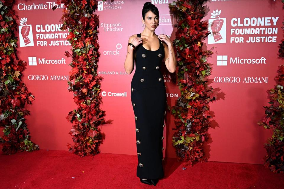 Dua Lipa arrives for the Albie Awards at the New York Public Library, in September (Timothy A Clary / AFP via Getty Images)