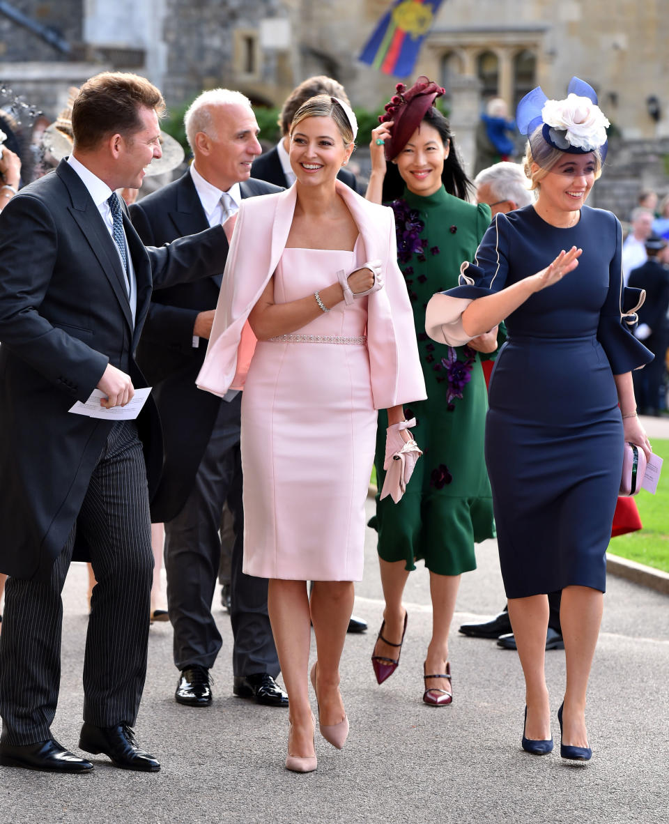 Holly Valance arrived with her husband, Nick Candy. (Photo: Getty Images)