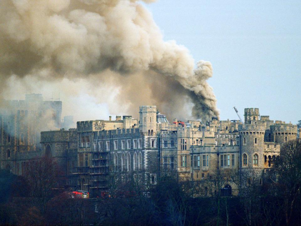 Fire at Windsor Castle on November 20, 1992