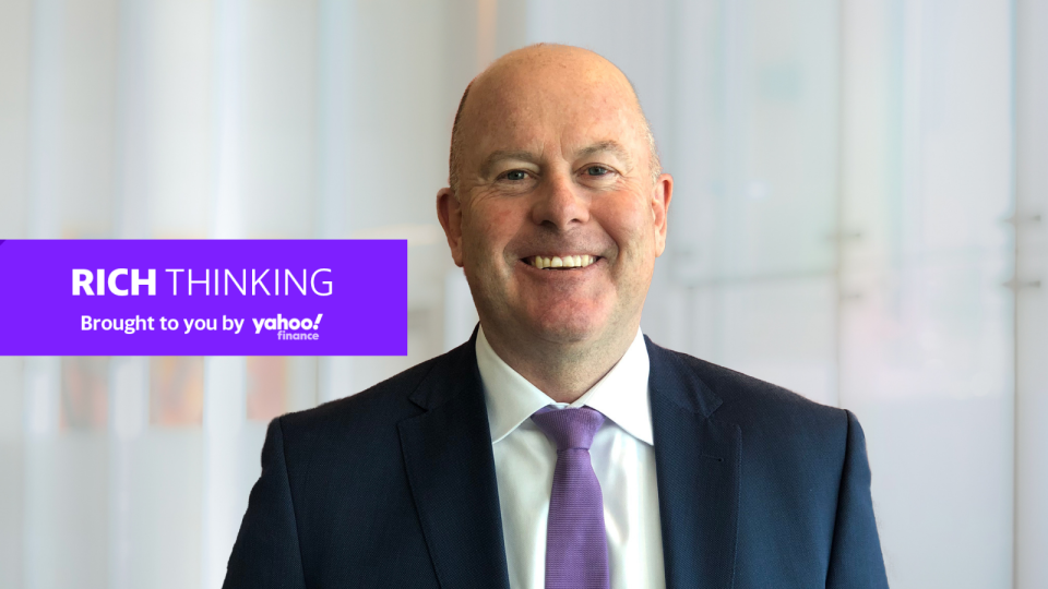 Image of KPMG CEO Andrew Yates with Yahoo Finance Rich Thinking banner