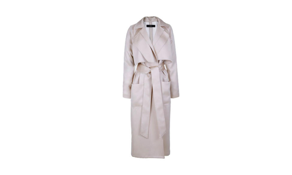 Tibi double-face satin soft trench coat