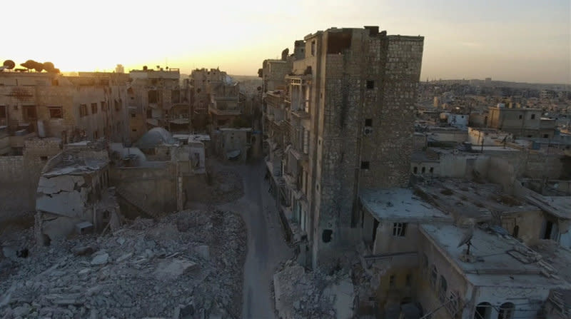 A still image from video taken October 12, 2016 of a general view of the bomb damaged Old City area of Aleppo, Syria.</p>
<p>REUTERS/via ReutersTV