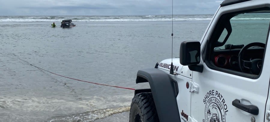 Five people, including three children, were rescued from the sea near Gearhart on August 12, 2024 (Ben Doney)