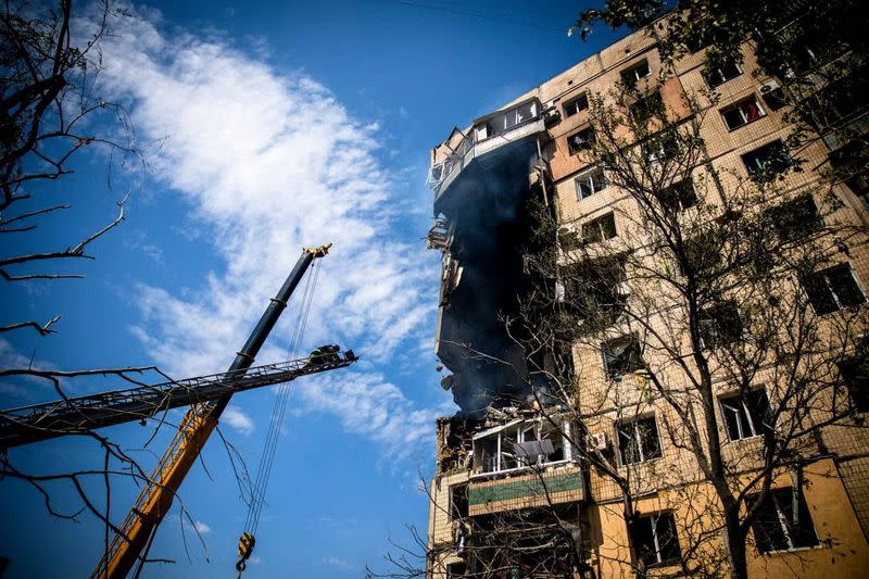 Aftermath of a Russian missile attack in Kryvyi Rih