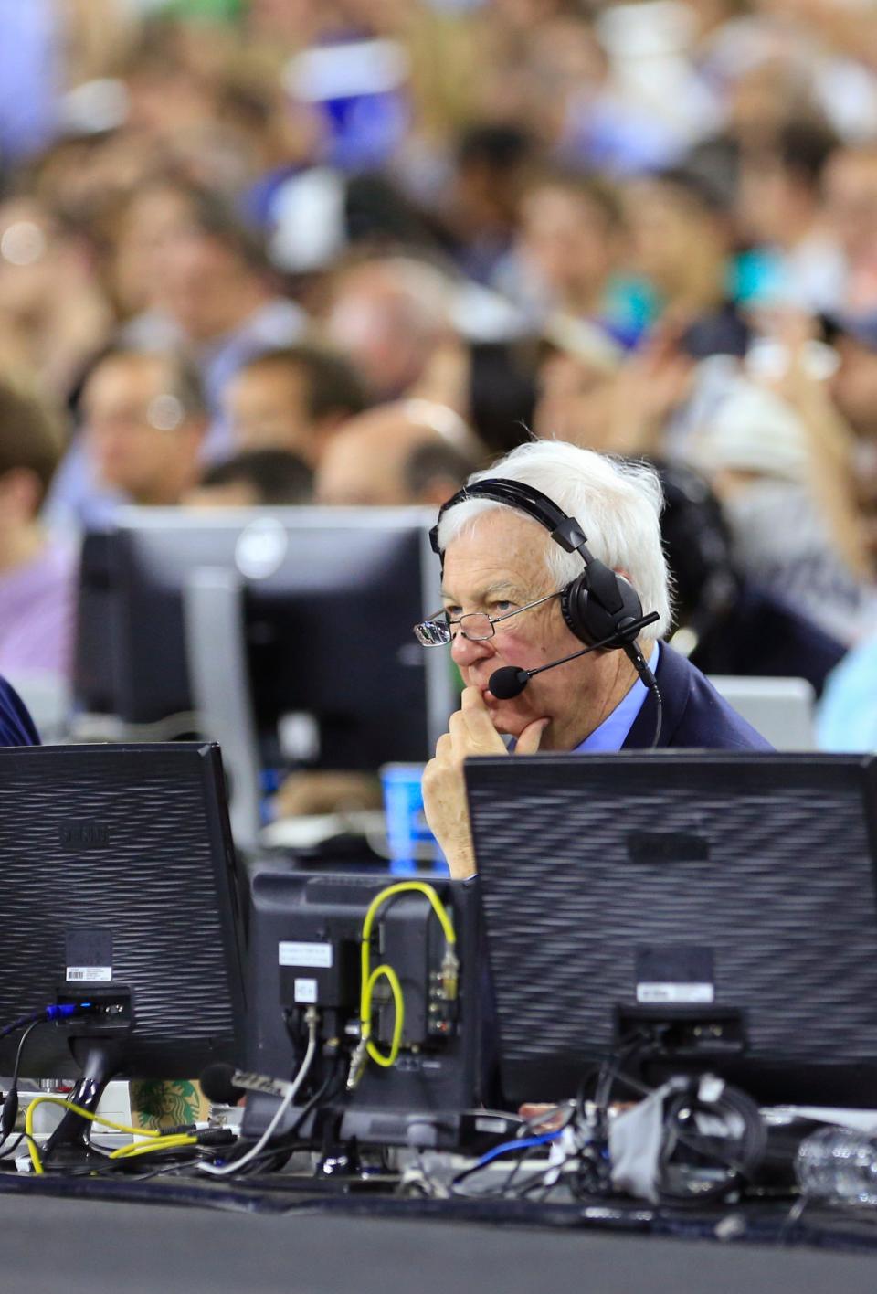 Bill Raftery announces a game in 2017.