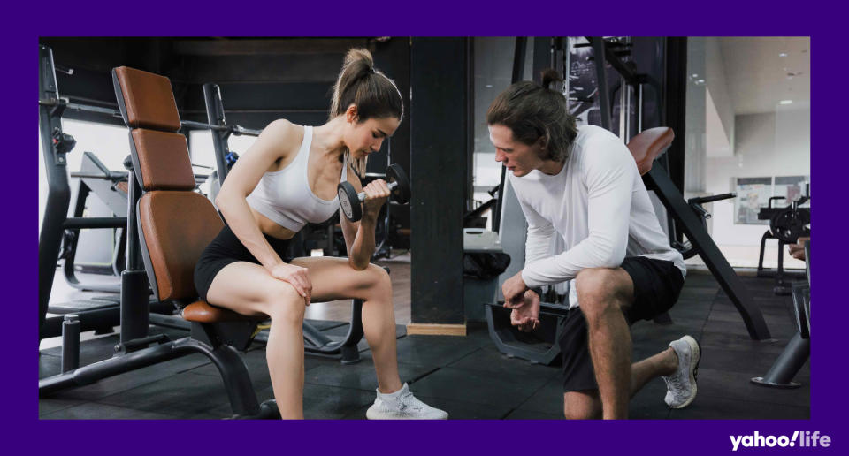 Jake* and Mia* got to know each other when he became her personal trainer. (Yahoo Life UK/Getty Images)