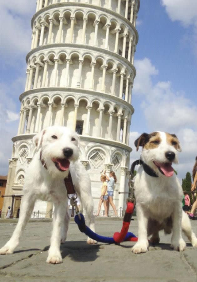 They've been sightseeing at the Leaning Tower of Pisa. Photo: Instagram/max_et_louise