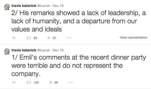 Tweets from Travis Kalanick
