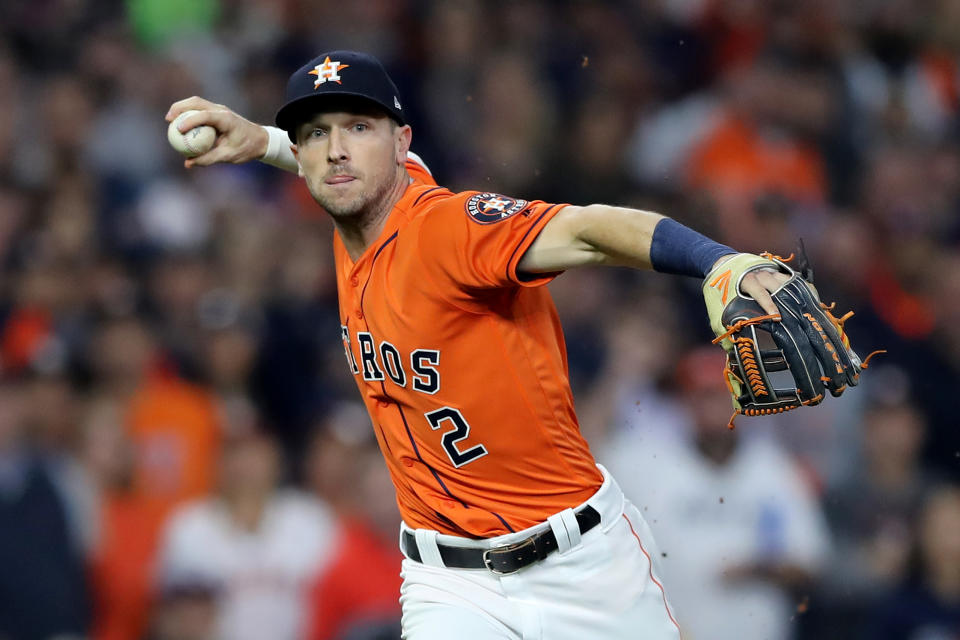 Alex Bregman started Game 7 of the World Series with a heavy heart. (Elsa/Getty Images)