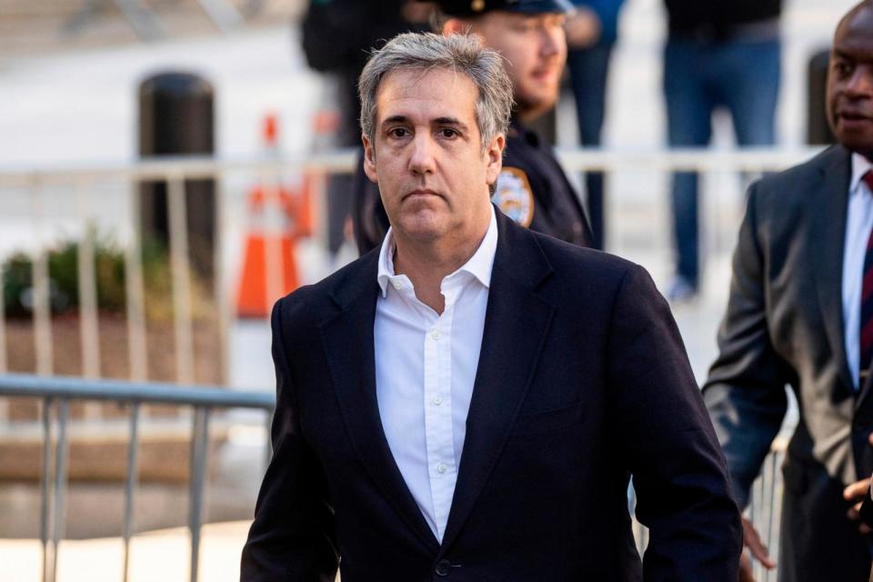 PHOTO: In this Oct. 25, 2023, file photo, Michael Cohen arrives at New York Supreme Court, in New York.  (Yuki Iwamura/AP, FILE)