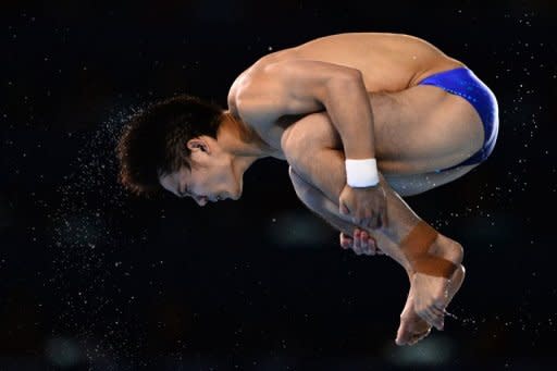 China's Qiu Bo competes in the men's 10m platform final at the London 2012 Olympics on August 11. China won six of the eight titles on offer in London but failed to secure their target of a clean sweep, as they did at last year's world championships