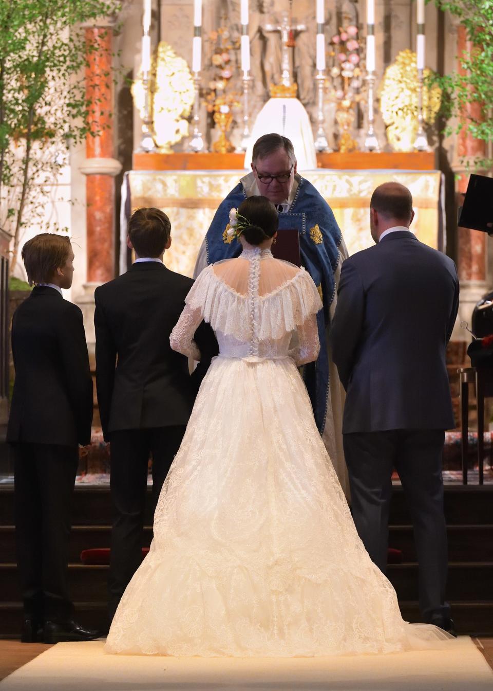 My boys had the very important role of walking me down the aisle and giving me away. I was so proud of them—they were such gentlemen.