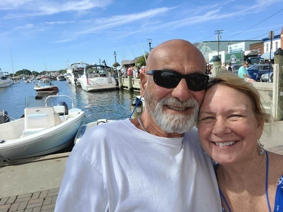 In this photo released by the U.S. Coast Guard, Yanni Nikopoulos, left, is pictured with Dale Jones. The U.S. Coast Guard is searching for the pair reported overdue after they failed to return when expected from a sailing trip to Portugal’s Azores. (Courtesy of the U.S. Coast Guard)