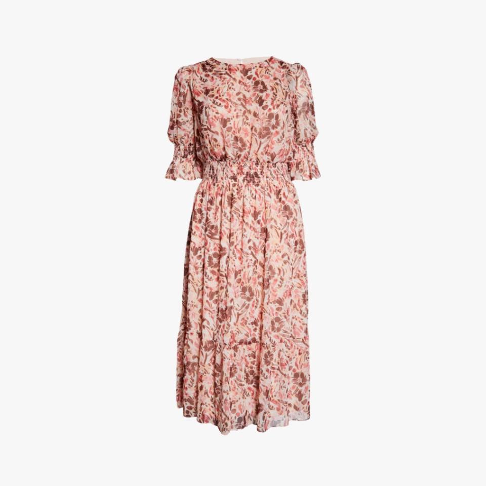 Maggy London floral smock midi dress