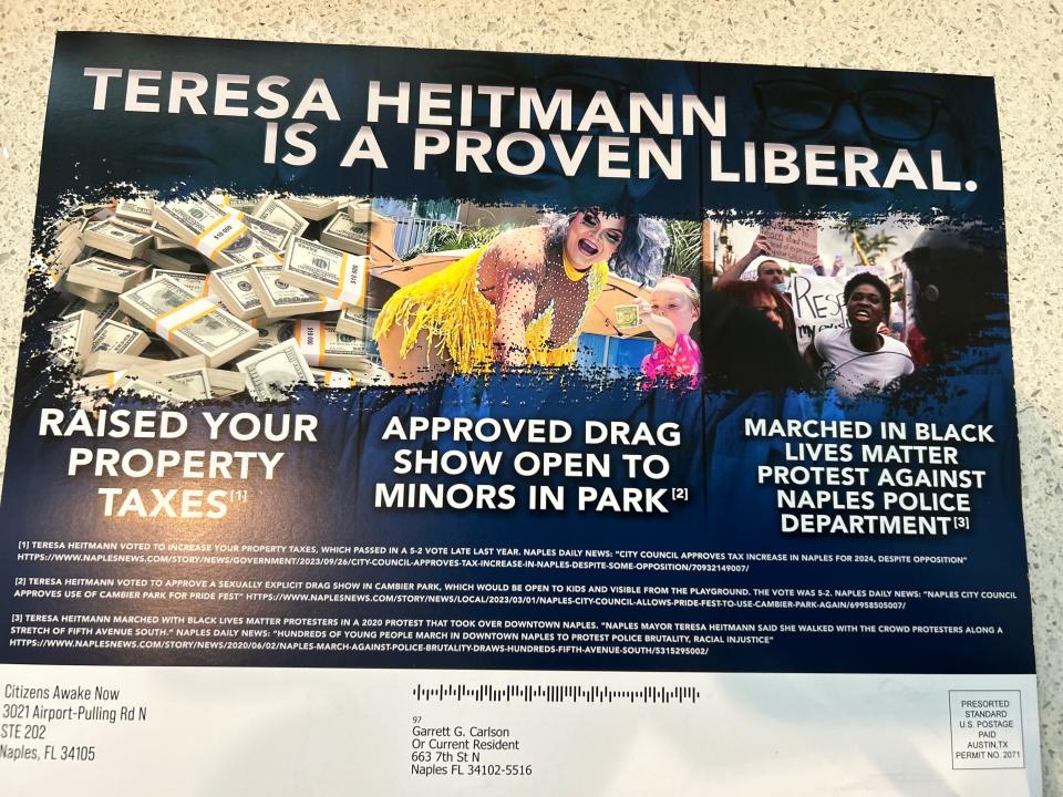 Political messaging for the 2024 mayor race in Naples has gotten ugly.