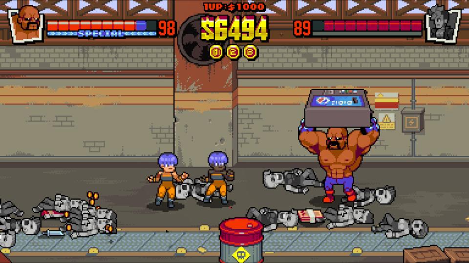 In-game screenshot of Double Dragon Gaiden: Rise of the Dragons gameplay