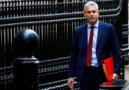 FILE PHOTO: Britain's Secretary of State for Exiting the EU Stephen Barclay leaves Downing Street in London, Britain, November 28, 2018. REUTERS/Henry Nicholls/File Photo