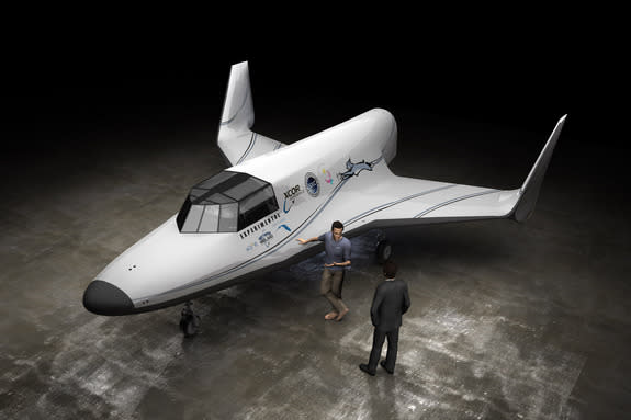 An artist's illustration of the Lynx space plane built by XCOR Aerospace of Mojave, Calif.