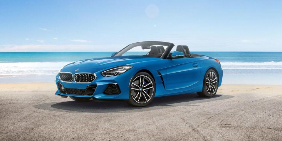 <p><a href="https://www.caranddriver.com/bmw/z4" rel="nofollow noopener" target="_blank" data-ylk="slk:The Z4;elm:context_link;itc:0;sec:content-canvas" class="link ">The Z4</a> is even more closely related to the Supra than the 3-series is, with the two sports cars sharing the same platform-although development was done separately-as well as many other components. The 2020 M40i version uses the same inline-six as the Supra and the M340i, with the same power ratings as the 3-series. The EPA has yet to release numbers for the M40i, but BMW estimates it will get <strong>31 mpg highway</strong>, matching the Supra.</p><p>The lower-end version of the Z4, called the sDrive30i, uses a turbocharged 2.0-liter inline-four with 255 horsepower. <a href="https://www.caranddriver.com/news/a22333694/report-the-new-toyota-supra-will-offer-a-bmw-four-cylinder-engine/" rel="nofollow noopener" target="_blank" data-ylk="slk:It's actually offered in the Supra in Japan;elm:context_link;itc:0;sec:content-canvas" class="link ">It's actually offered in the Supra in Japan</a>, but there are no plans for the four-cylinder Supra to make its way to America-yet. But despite its lower power and fewer cylinders, the four-pot Z4 is barely more efficient than the six-cylinder Supra, with ratings on the 2019 model of <strong>28 combined, 25 city, and 32 highway</strong>.</p>