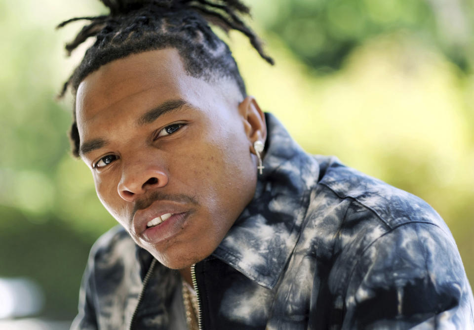 Rapper Lil Baby poses for a portrait on Wednesday, Oct. 5, 2022, in Los Angeles to promote his third studio album “It’s Only Me." (AP Photo/Chris Pizzello)