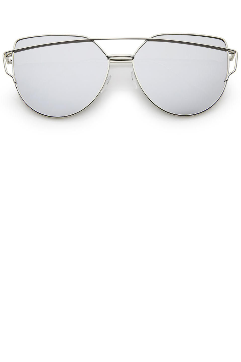 <p><strong>Zero UV</strong> sunglasses, $7, <span>shopzerouv.com</span>. </p><p><a rel="nofollow noopener" href="https://www.shopzerouv.com/collections/womens-sunglasses-1/products/modern-metal-crossbar-revo-lens-flat-front-sunglasses-a145" target="_blank" data-ylk="slk:SHOP;elm:context_link;itc:0;sec:content-canvas" class="link ">SHOP</a><br></p>