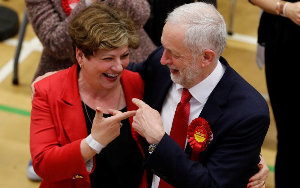 Jeremy Corbyn, leader of Britain's opposition Labour Party, and Labour Party candidate Emily Thornberry - Credit: REUTERS/Darren Staples