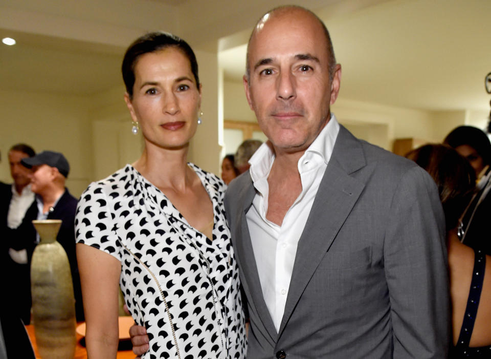 Better times: Annette Roque and Matt Lauer attend an event in the Hamptons, Aug. 12, 2017. (Photo: Kevin Mazur/Getty Images for the Apollo)