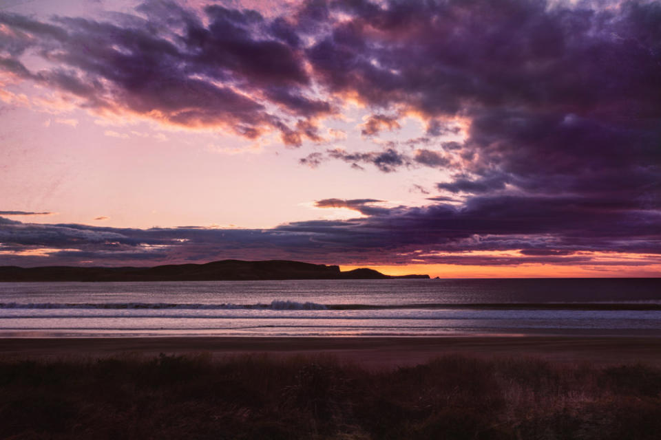 A dramatic burst of colours during sunset.