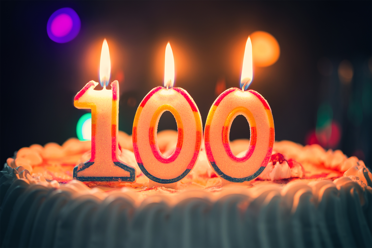 100 birthday cake