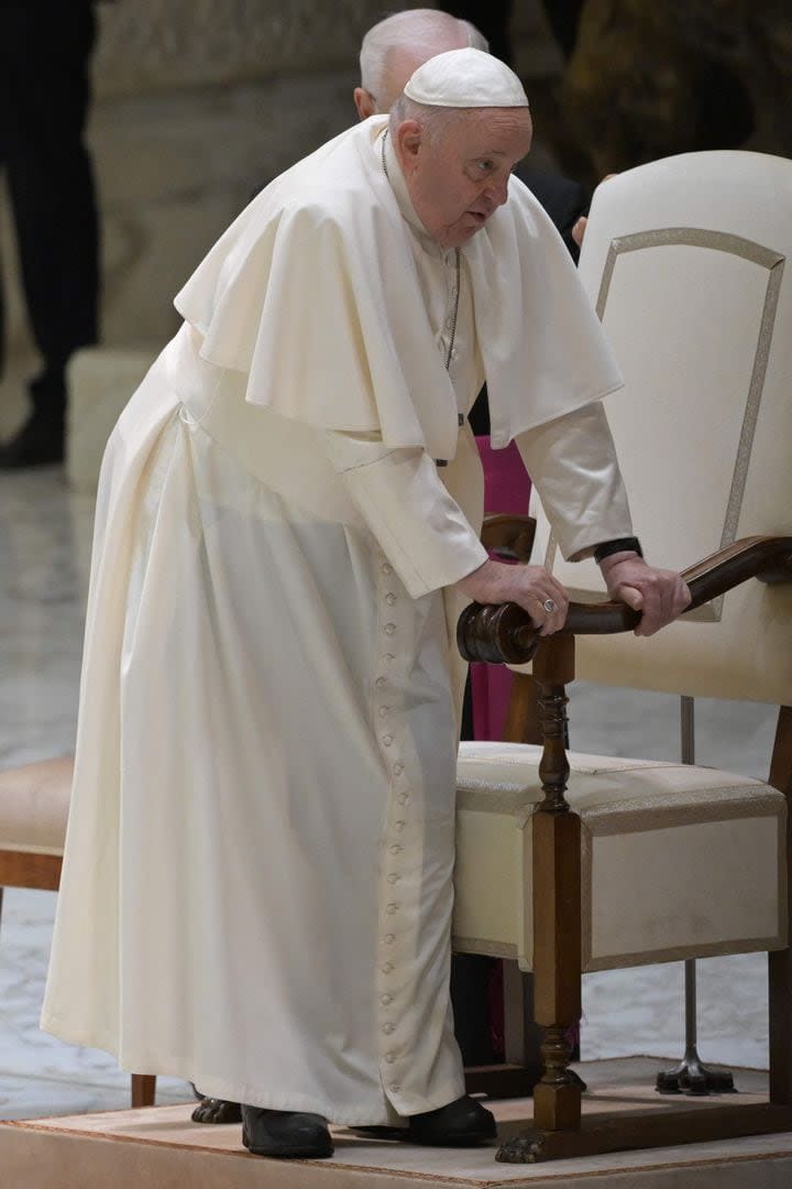 El papa Francisco, en la audiencia general en el Vaticano. (Tiziana FABI / AFP)