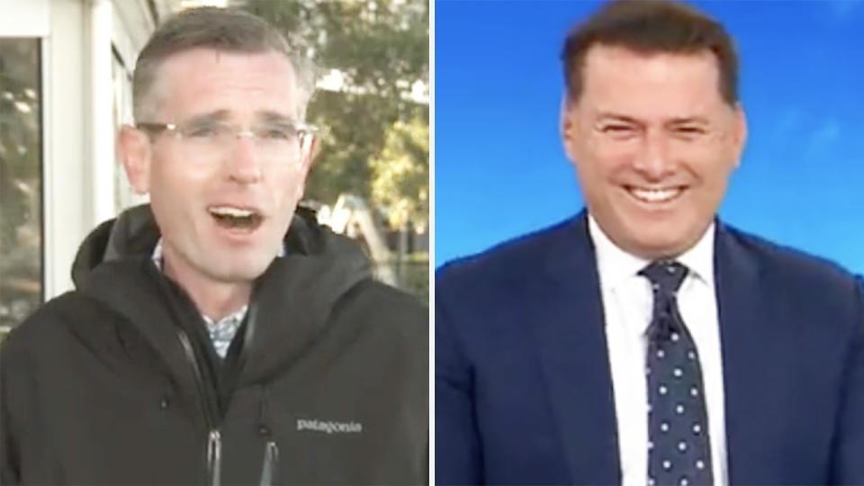 NSW Premier Dominic Perrotet and Today host Karl Stefanovic are pictured side by side.