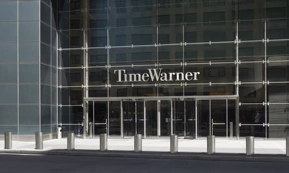 The front of the building that is Time Warner's corporate headquarters