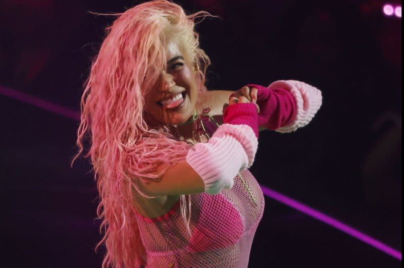 Karol G performs at the 2023 MTV Video Music Awards at the Prudential Center in Newark, N.J. File Photo by John Angelillo/UPI