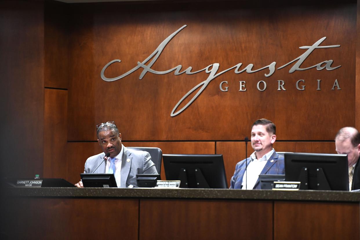 Mayor Garnett Johnson speaks at the Augusta Commission meeting in the Augusta Richmond County Municipal Building on Tuesday, Dec. 5, 2023.