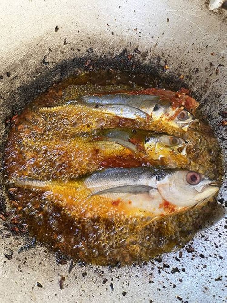 As the skin of the fish is hard, you can fry it longer in the hot oil.
