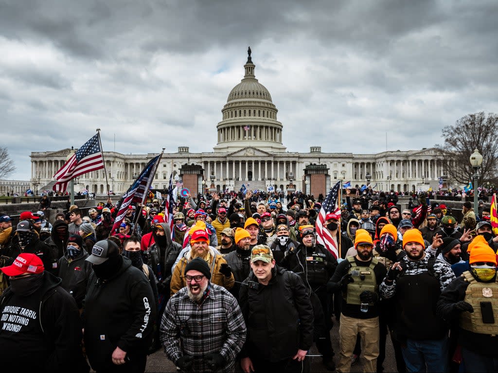 Donald Trump protesters gather in front of the US Capitol Building on 6 January, 2021  (Getty Images)