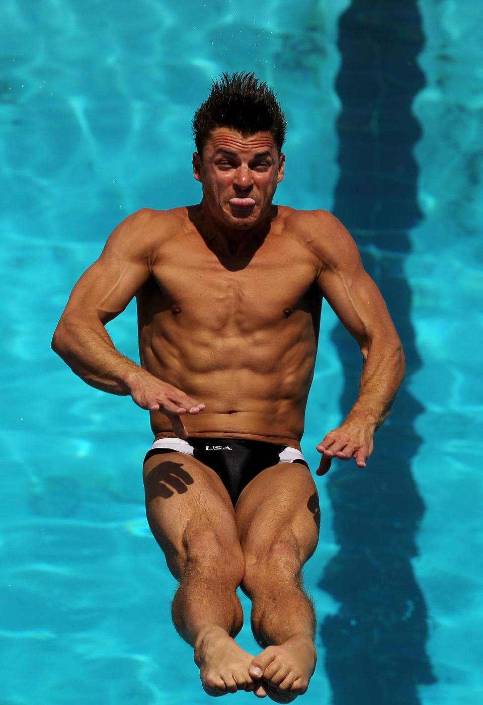 FORT LAUDERDALE, FL - MAY 06: Troy Dumais of the USA dives during 3 meter springboard preliminaries at the Fort Lauderdale Aquatic Center during Day 1 of the AT&T USA Diving Grand Prix on May 6, 2010 in Fort Lauderdale, Florida. (Photo by Al Bello/Getty Images)