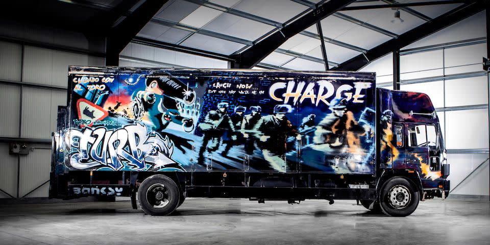 Photos of Volvo Truck with Banksy's Artwork