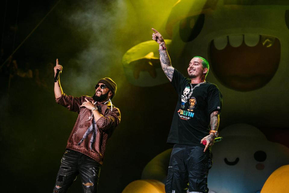 J. Balvin made Lollapalooza history as the fest's first Latin pop headliner Saturday — and he brought out seminal reggaeton duo Wisin y Yandel.