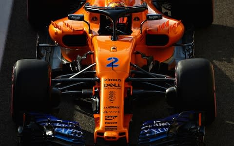 Stoffel Vandoorne of Belgium driving the (2) McLaren F1 Team MCL33 Renault leaves the pitlane during final practice for the Abu Dhabi Formula One Grand Prix at Yas Marina Circuit on November 24, 2018 in Abu Dhabi, United Arab Emirate - Credit: Getty Images