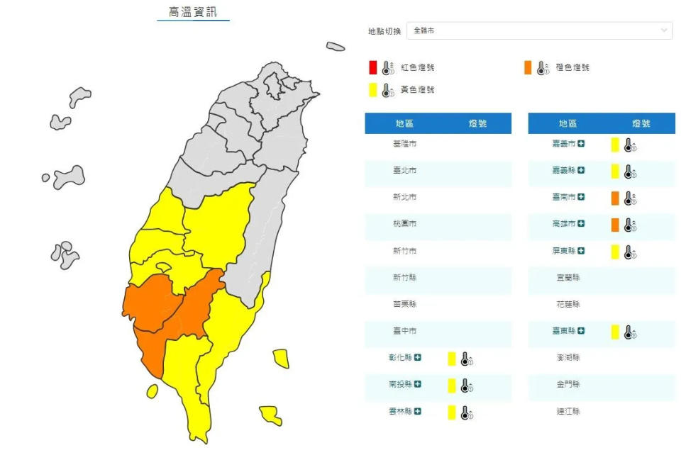 <strong>高溫特報。（圖／中央氣象署）</strong>