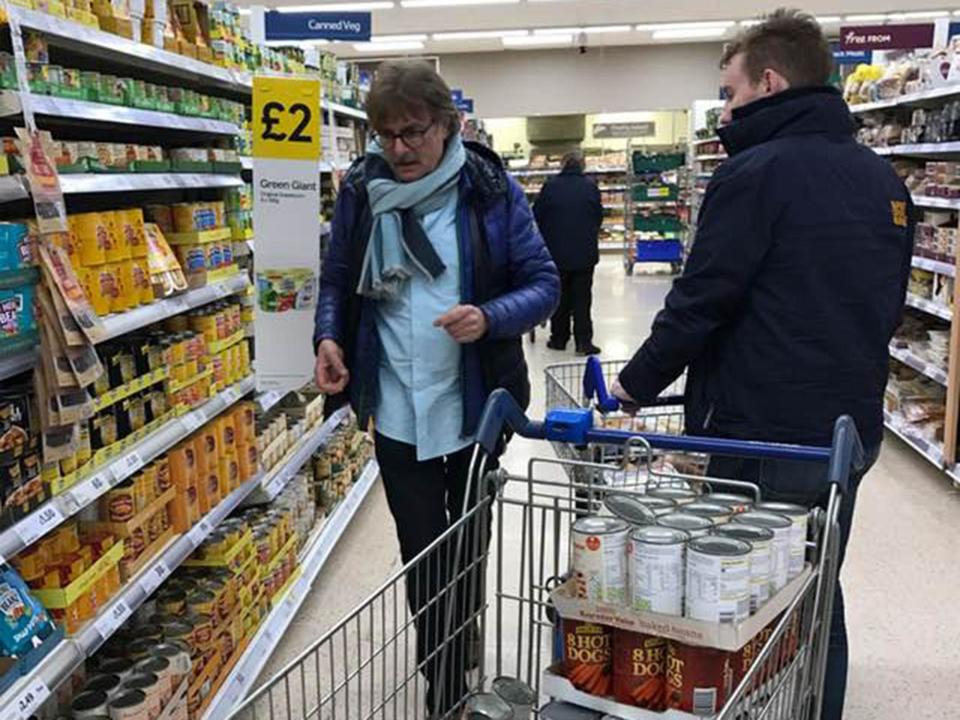 Peter Chamberlain and Michael Taub were confronted by supermarket workers in Brent as they tried to purchase tinned food: Facebook/Michael Taub