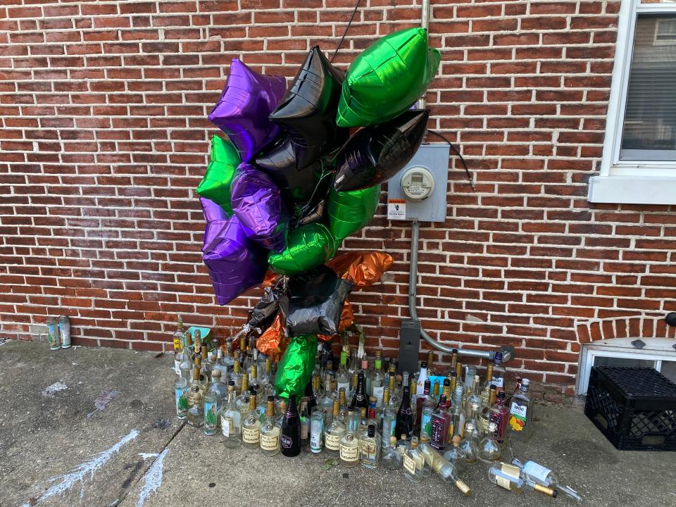 A memorial for Taquan "Tink" Davis, who was killed in the 200 block of S. Harrison St. in Wilmington on Sept. 12, 2020, was erected in 2021 to honor the one-year anniversary of his death.