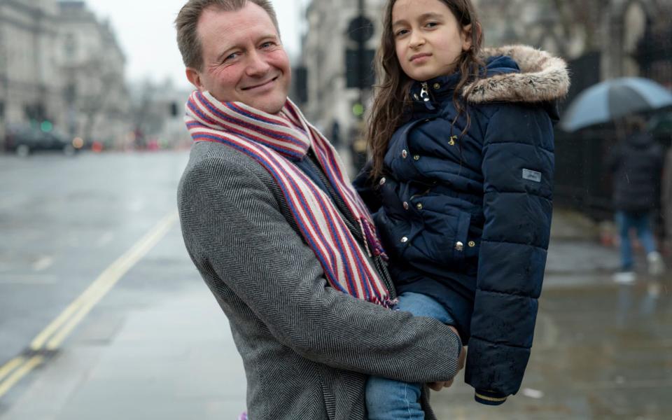 Richard Ratcliffe, the husband of Nazanin Zaghari-Ratcliffe, with his daughter Gabriella - Geoff Pugh