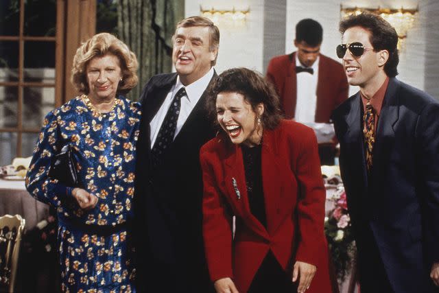 Gino Mifsud/NBCU Photo Bank/NBCUniversal via Getty Images Liz Sheridan, Barney Martin, Julia Louis-Dreyfus, and Jerry Seinfeld on 'Seinfeld'