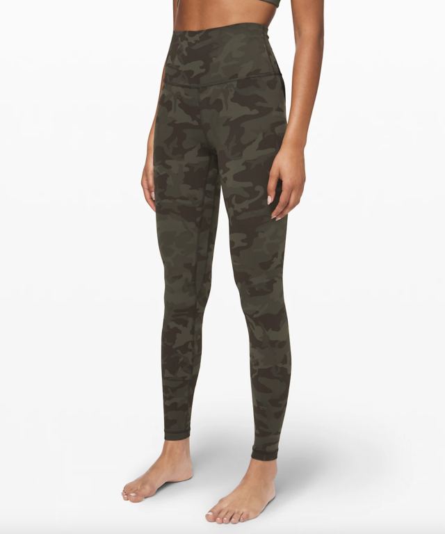 Women's Size:6 Lululemon Women's Aztec Print Leggings Geometric Army Green