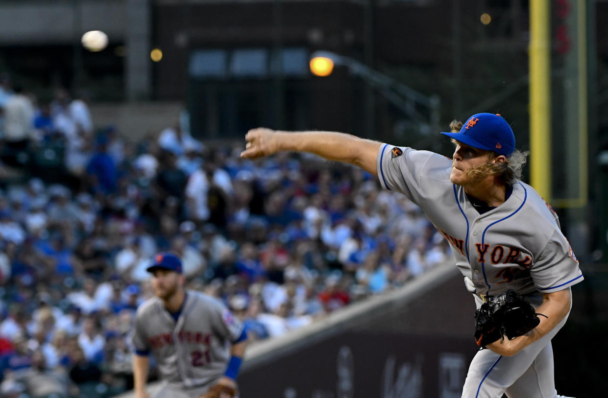 Noah Syndergaard is not happy with how he’s performed in recent starts. (AP Photo)