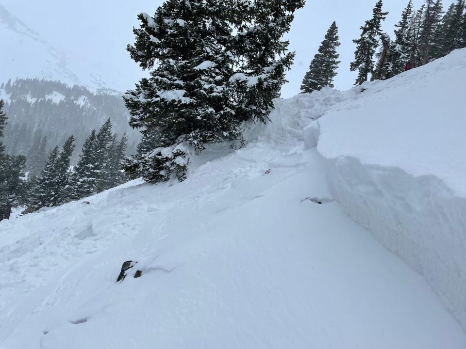 site of an avalanche that caught two and killed on in Breckenridge, Colorado Dec. 31, 2022