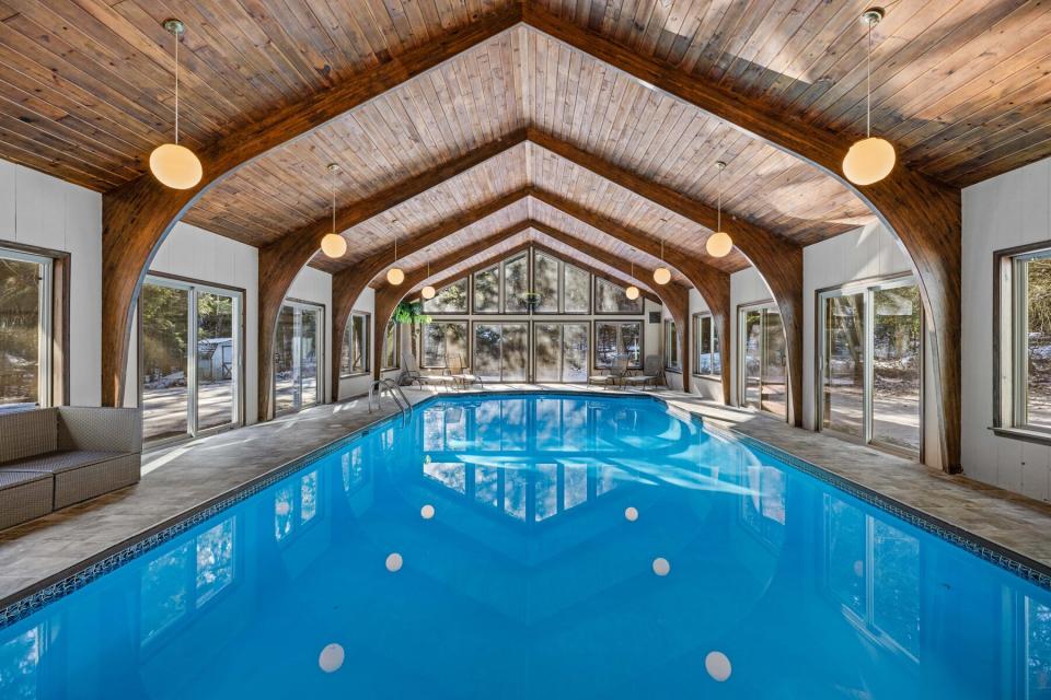 Indoor pool at an Airbnb rental