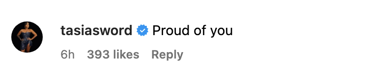 "Proud of you"